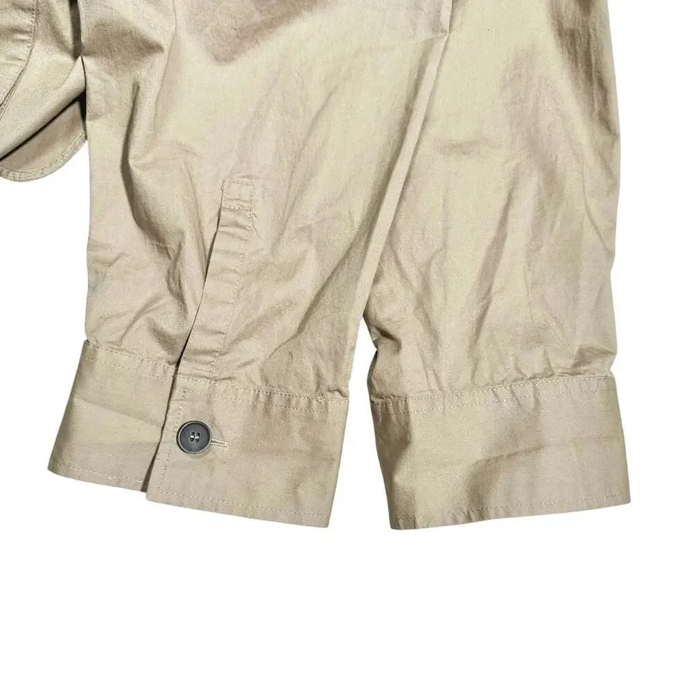 H&M | Women | Neutral Tan Cotton Twill Safari Utility Shirt Jacket | Size XL